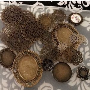 Misc bronze vintage cameo settings